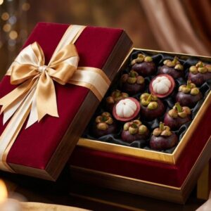 Măng cụt đựng trong hộp quà