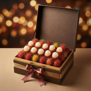 Chôm chôm nhãn trong hộp quà tặng