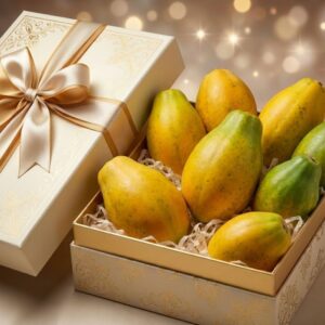 Trái đu đủ ở trong hộp quà tặng