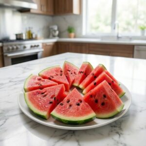 Dưa hấu ruột đỏ khi cắt ra