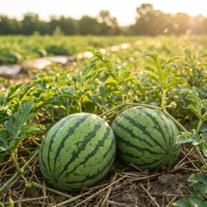 Dưa hấu ruột đỏ ngoài vườn