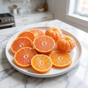 Quýt hồng lai vung khi cắt ra