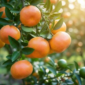 Quýt hồng lai vung nằm ở trên cây