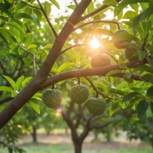 Trái na mãng cầu ta trên cây