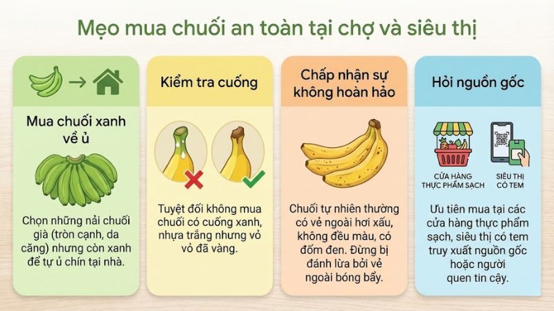 Mẹo và cách chọn chuối an toàn tại chợ