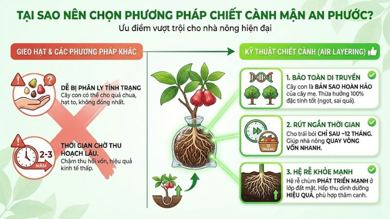 Ưu điểm phương pháp chiết cành mận An Phước