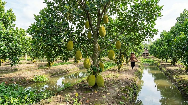 Cây mít thái siêu sớm trĩu quả trong vườn