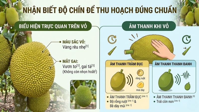 Nhận biết độ chín của mít thái để thu hoạch