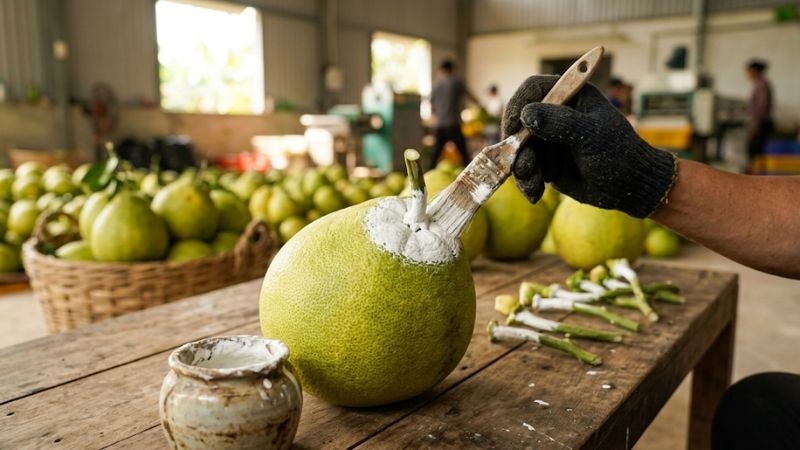 Bôi vôi cuống bưởi Năm Roi ngăn rò rỉ độ ẩm