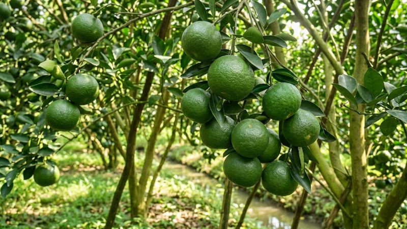 Cận cảnh cam sành trịu quả xum xuê trong vườn
