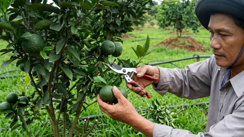 Cắt tỉa cành cây cam sành giúp cây thông thoáng