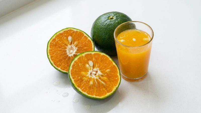 Ly cam vắt nguyên chất từ trái cam sành