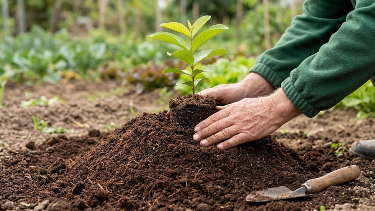 Khâu làm đất và đào mô đất cho cây ổi giống ruột đỏ