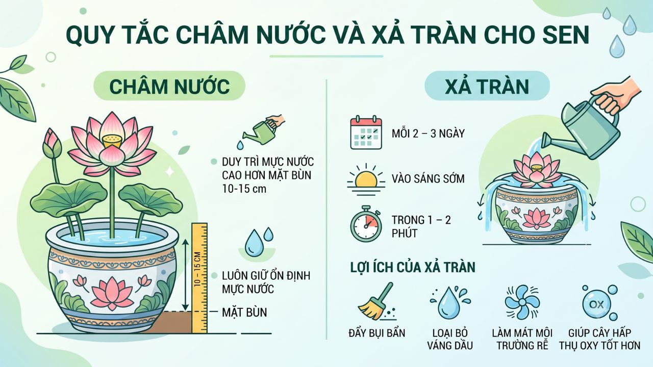 Quy tắc châm nước và xả tràn