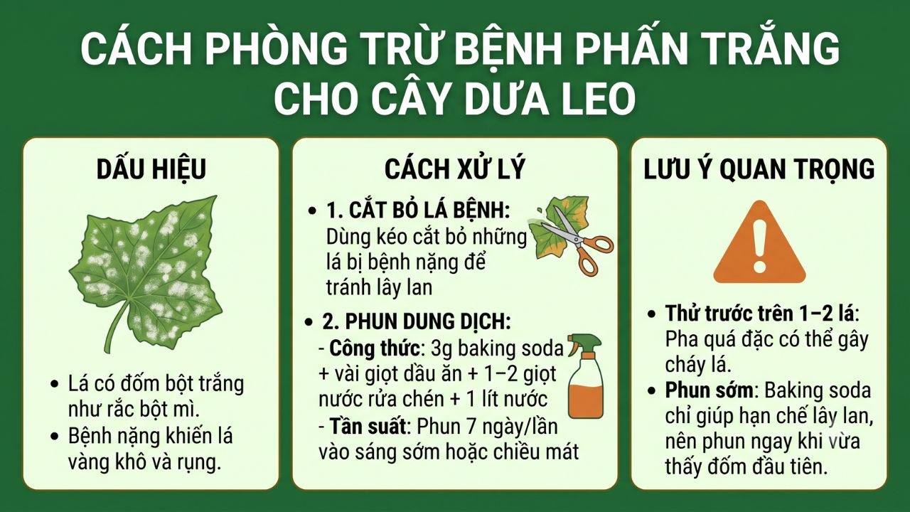 Cách phòng trừ bệnh phấn trắng cho cây dưa leo