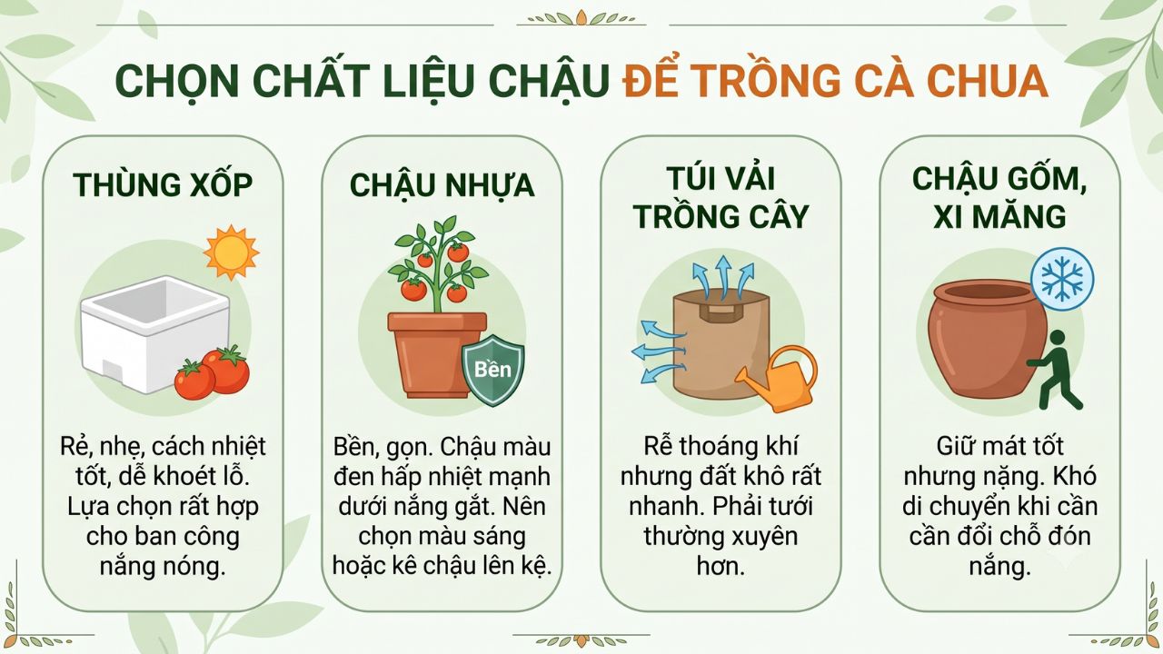Chọn chất liệu chậu