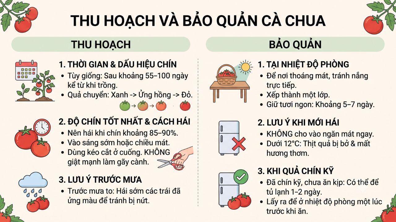 Thu hoạch và bảo quản cà chua