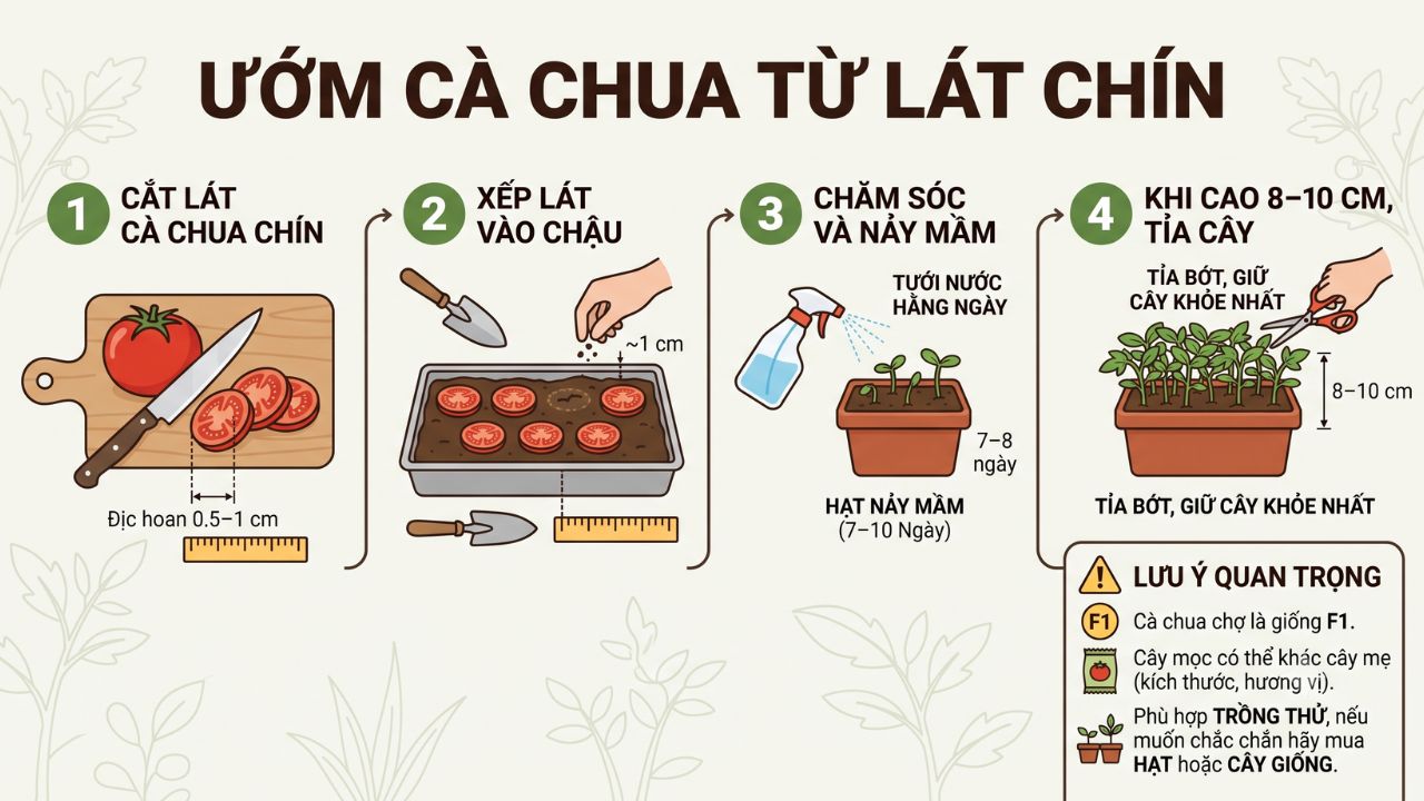 Ươm từ lát cà chua chín